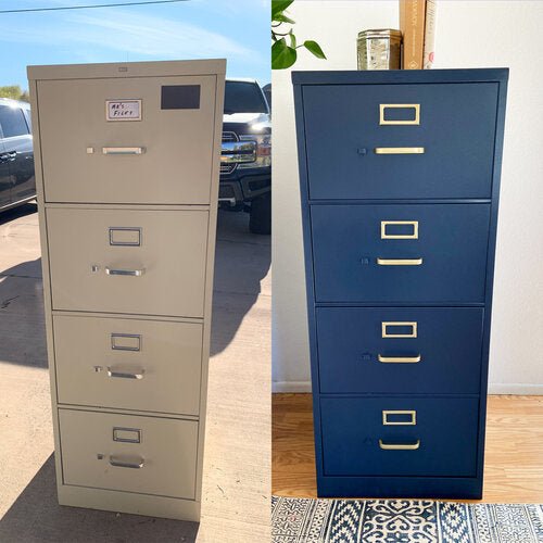 Painted Metal Filing Cabinet—Using BB Frösch in a Sprayer