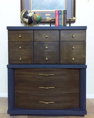 How to Paint Laminate--Midcentury Dresser Makeover