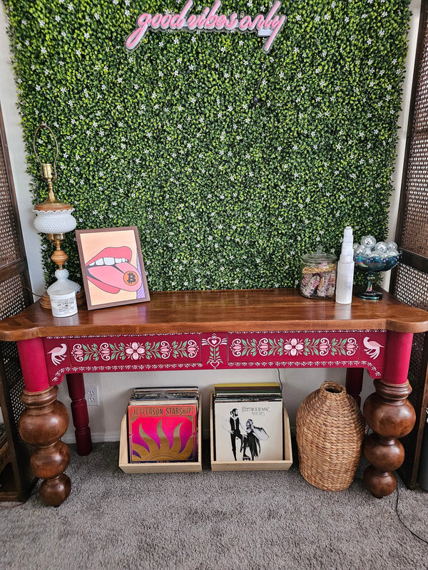 Not Your Grandma’s Entry Table: A Colorful Folk-Art Glow-Up