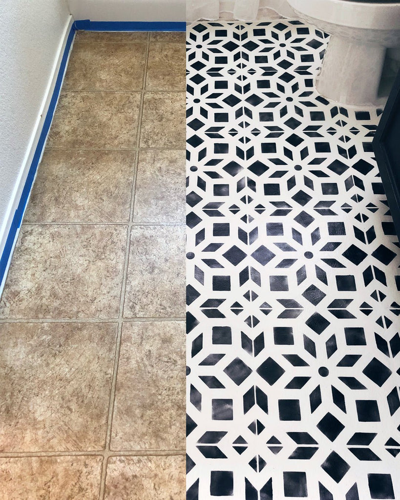 How to Paint Linoleum or Tile Floors--Bathroom Makeover Part 2