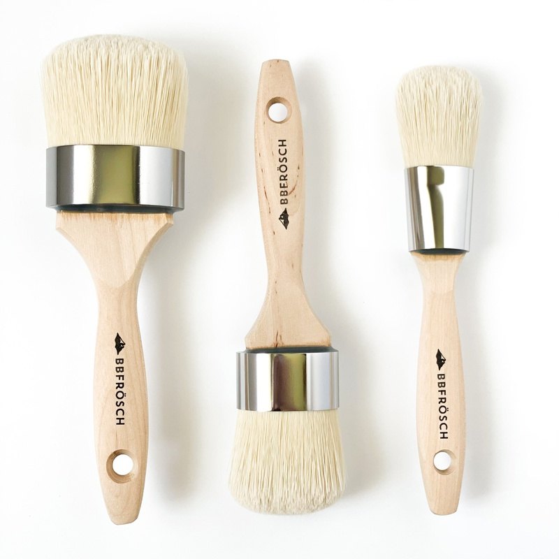 2 Oval Natural Bristle Paint Brush